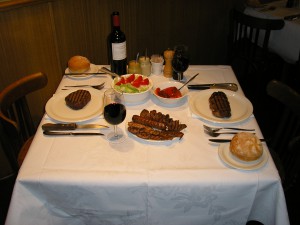 Sausage, tasting plate and main meal